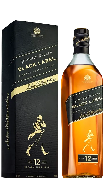 Johnnie Walker Black Label 12 ani Blended Whisky 1L